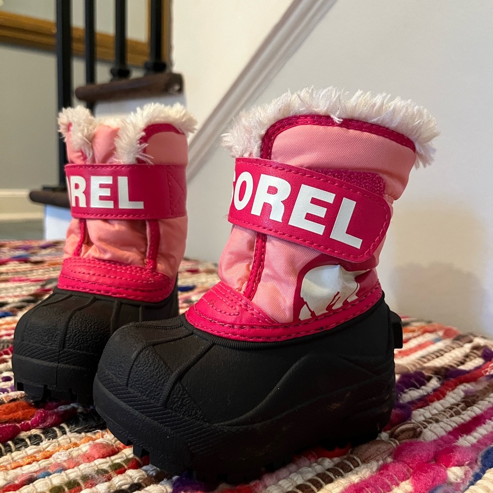 Sorrel Commander Snow Boots Toddler Size 4 Faux Fur-Lined Waterproof Boots